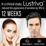 Hair Thickness Maximizer Lustriva etiqueta con lista de ingredientes clave y beneficios
