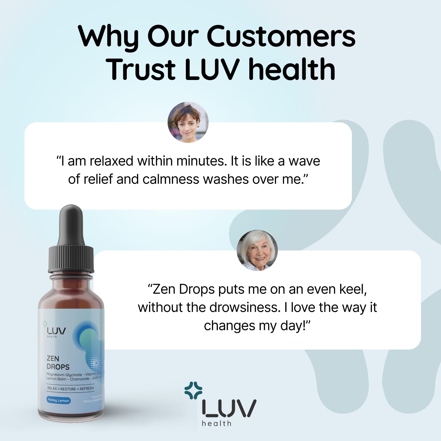LUV health etiqueta con lista de ingredientes y beneficios claros