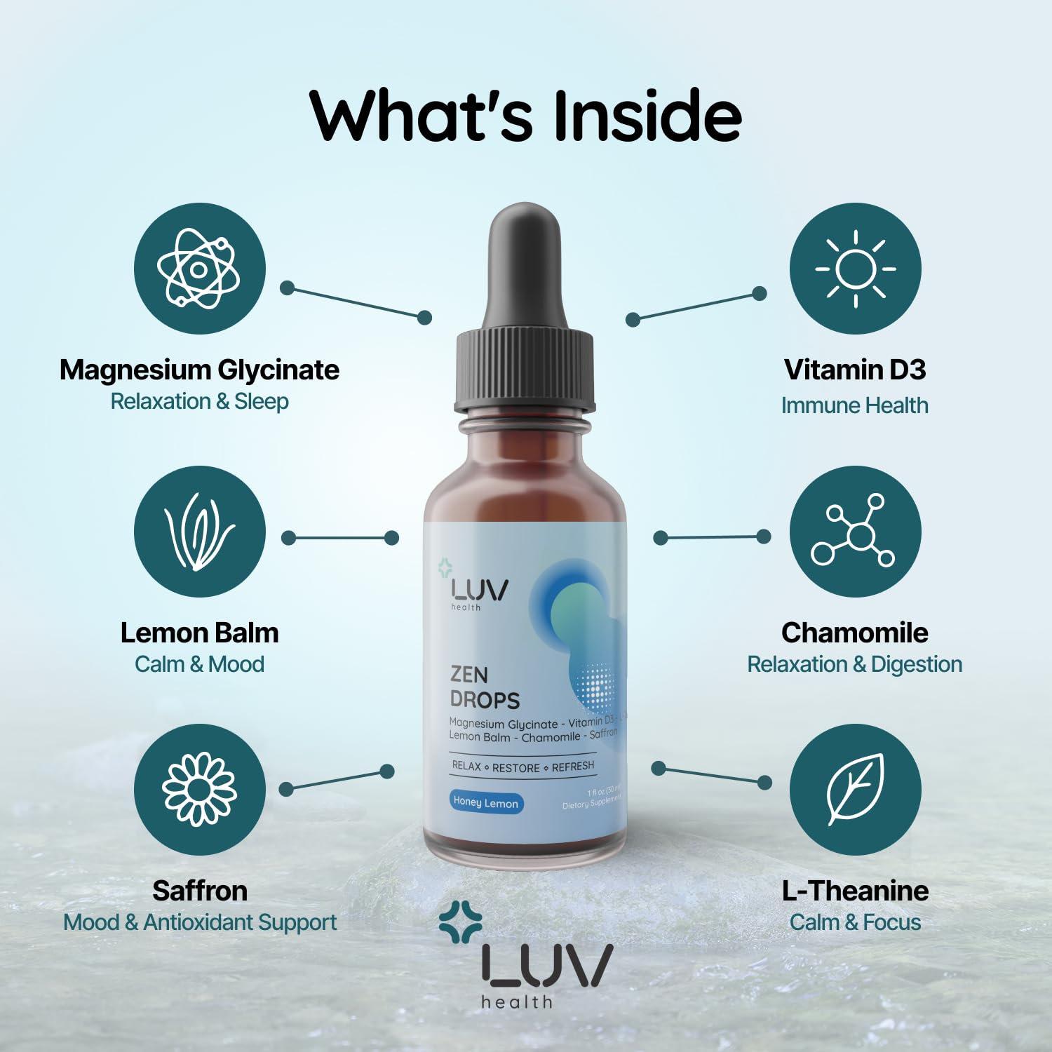 LUV health primer plano de textura líquida destacando fácil absorción