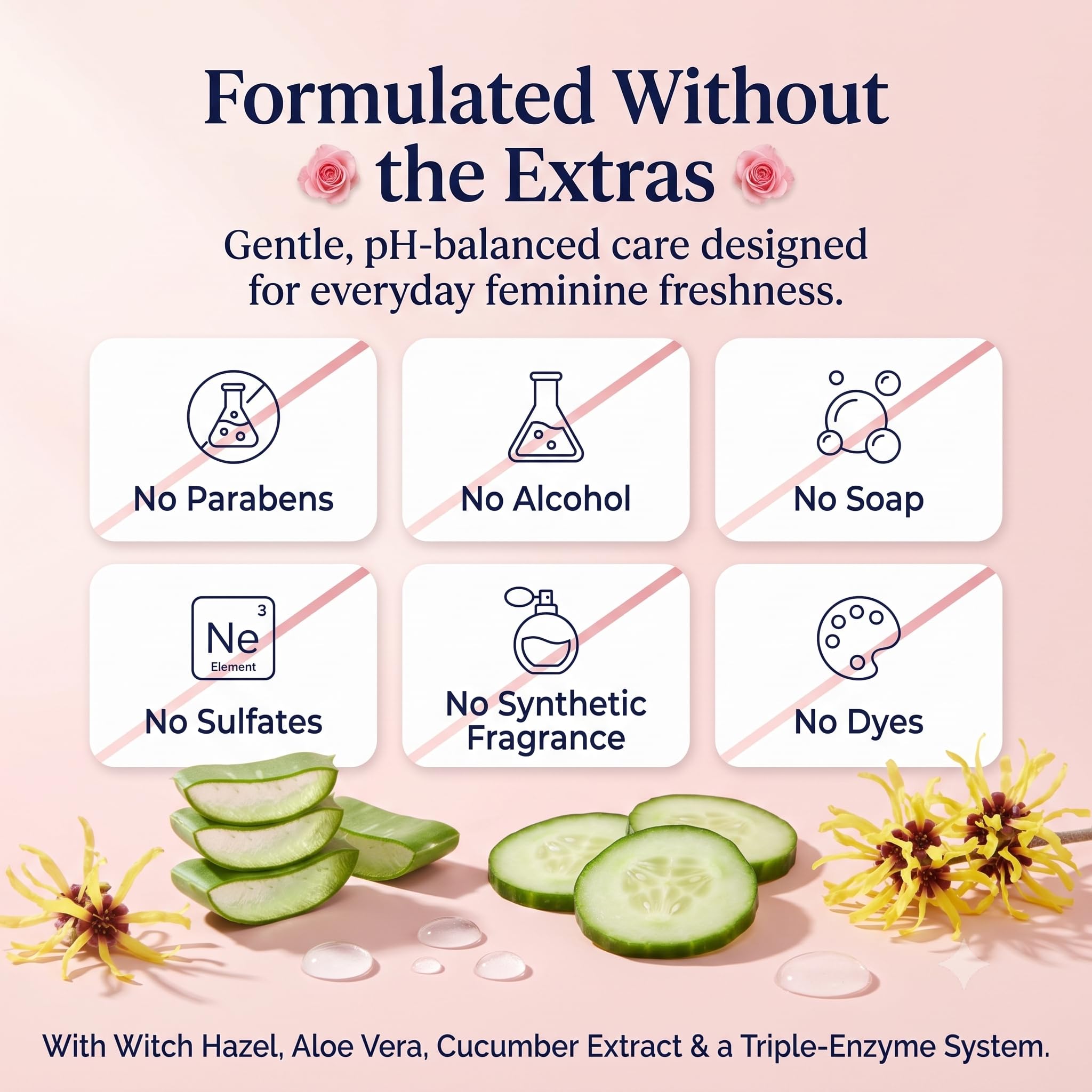 Luvena etiqueta de ingredientes destacando aloe vera y fórmula suave