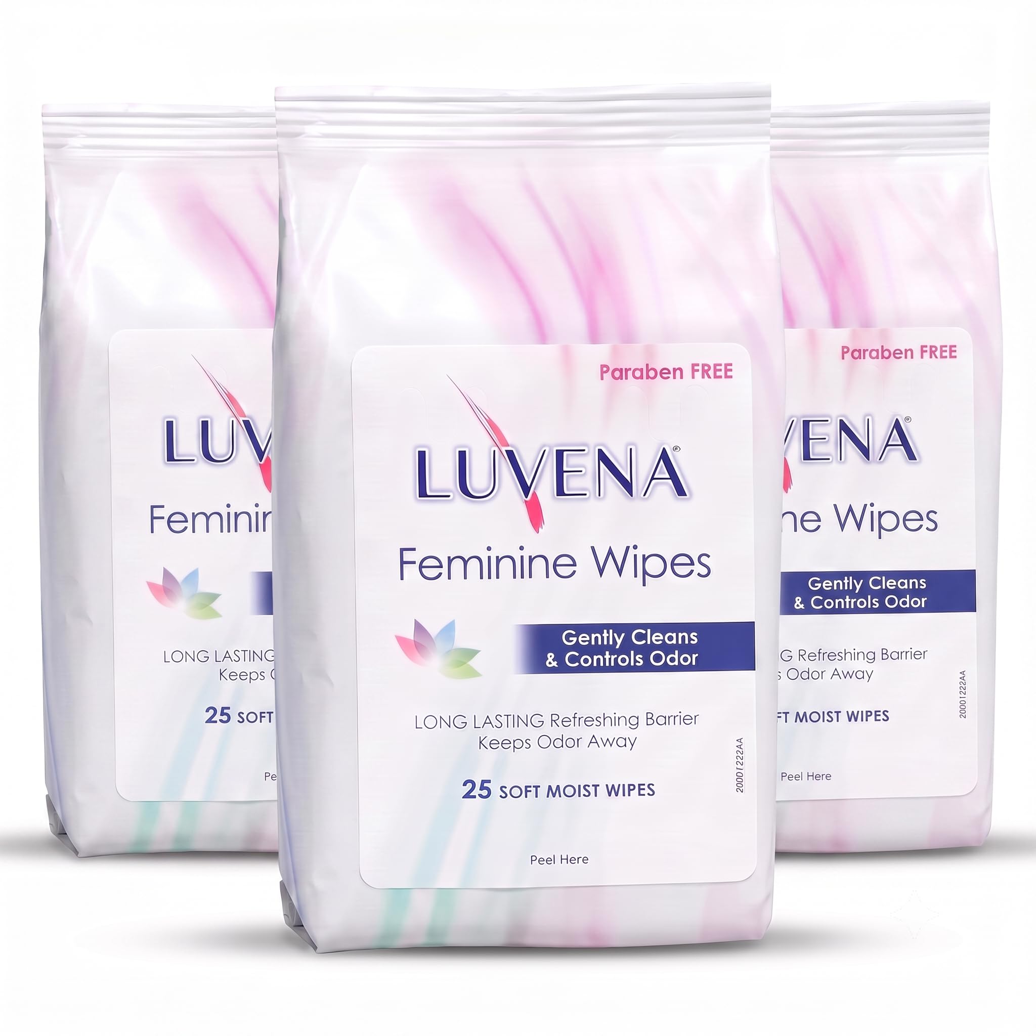 Luvena envase frontal que muestra pack triple y frescura