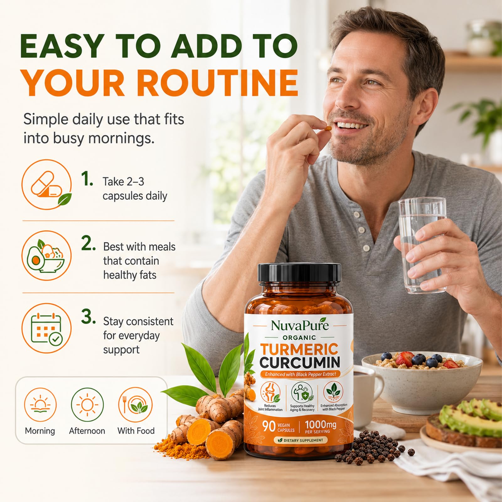 LUXEBARE etiqueta de ingredientes NuvaPure con curcuminoides y piperina