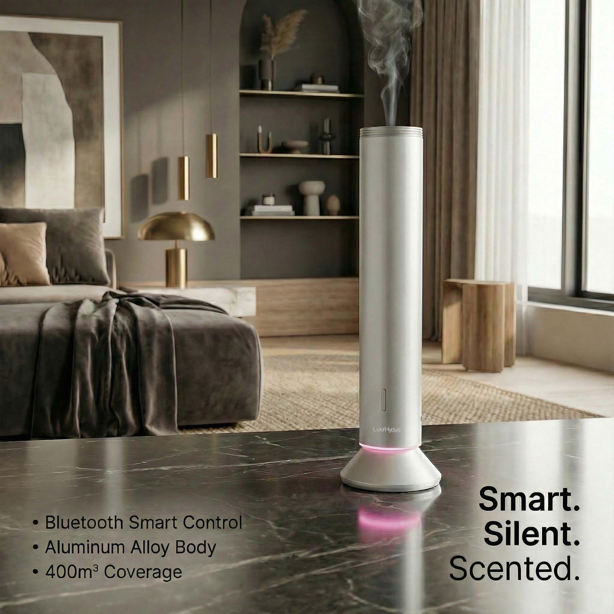 LuxHydvat control por app Smart Life desde móvil para ajustar aroma y horarios