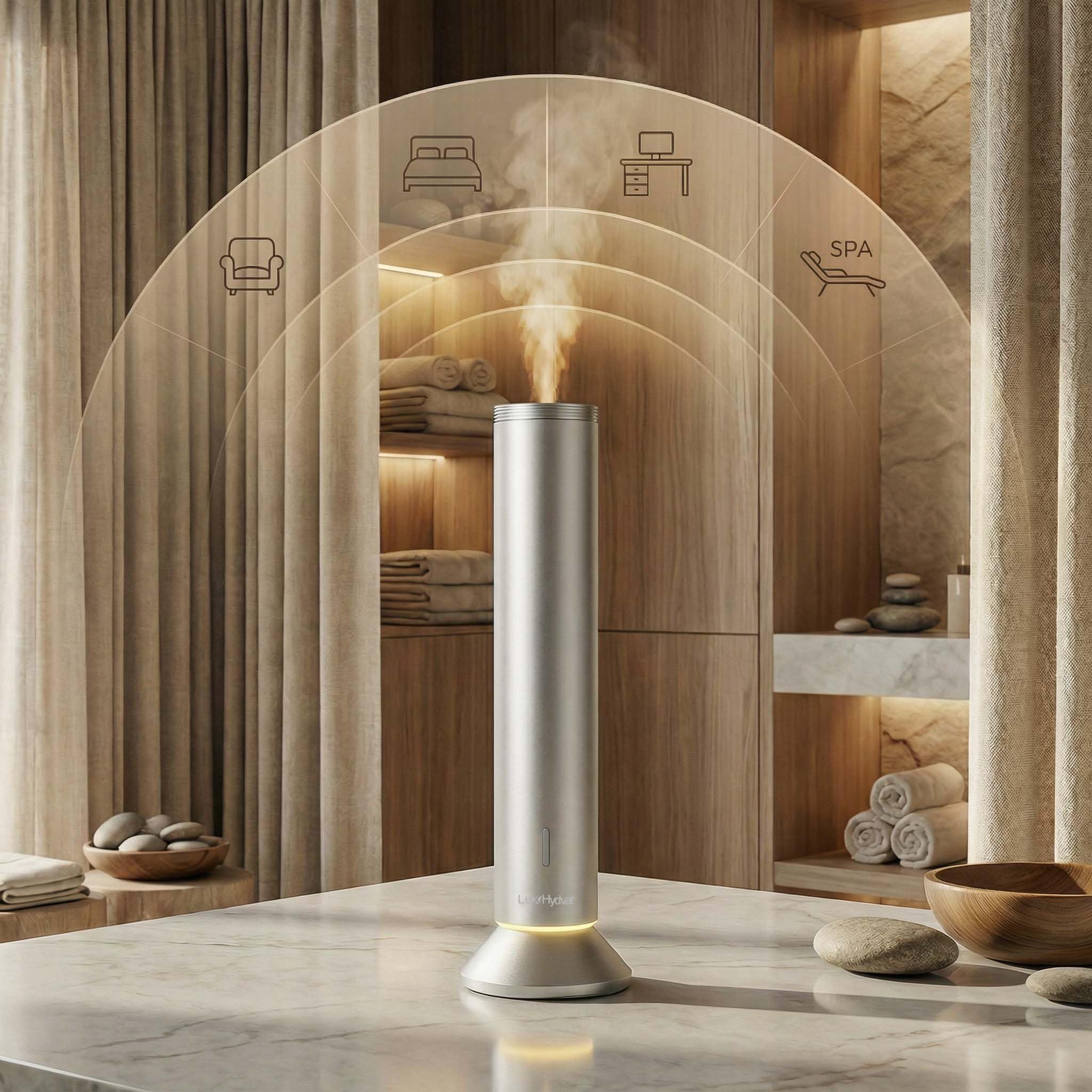 LuxHydvat luz ambiental 360° creando ambiente relajante y ajuste luminoso