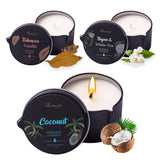 LUXMASA pack frontal mostrando las tres velas para spa en casa y relajación inmediata