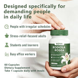 Lwefao KOVA Rhodiola cápsula en mano para comparar tamaño y dosificación