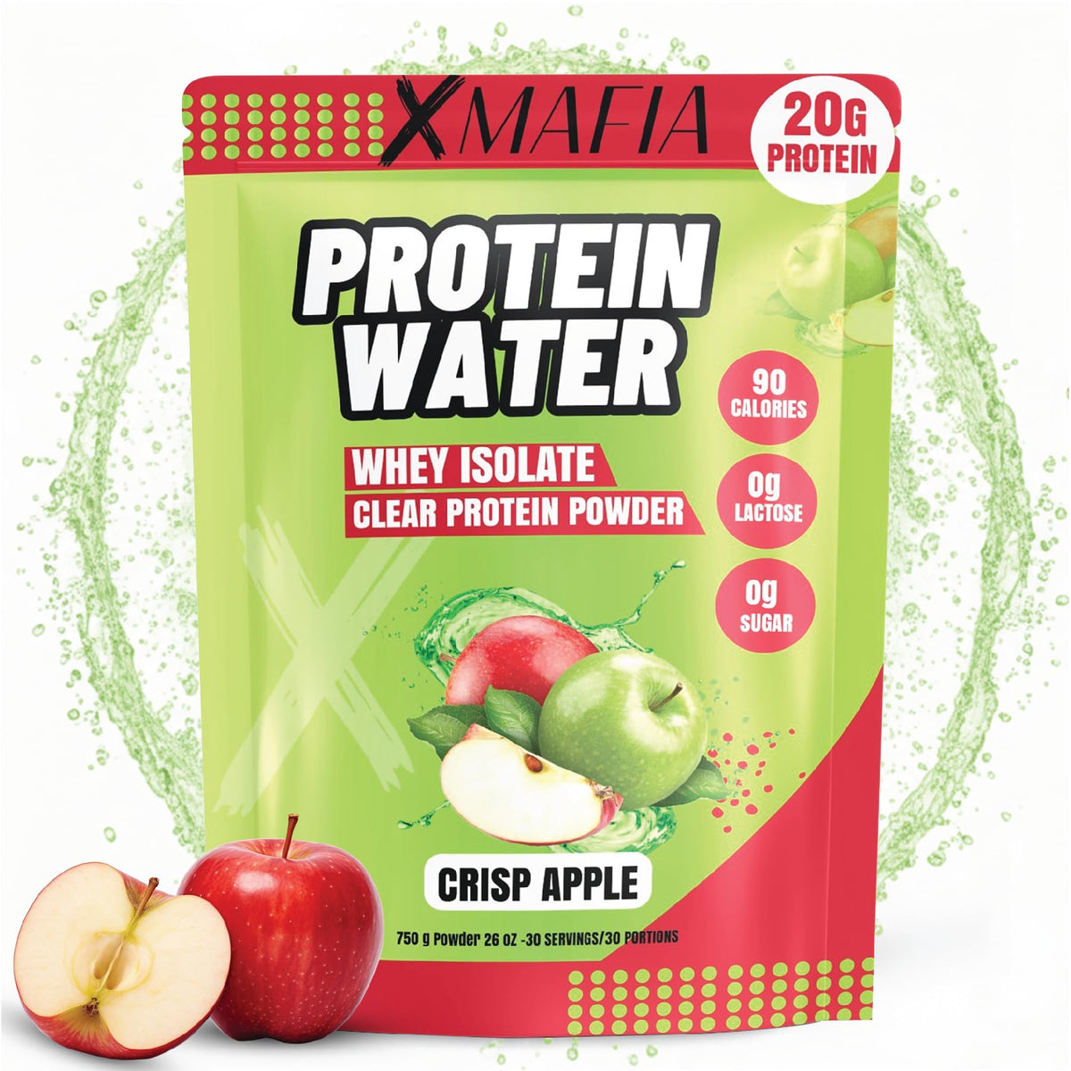 LYALOR envase frontal sabor manzana crujiente mostrando porciones y diseño