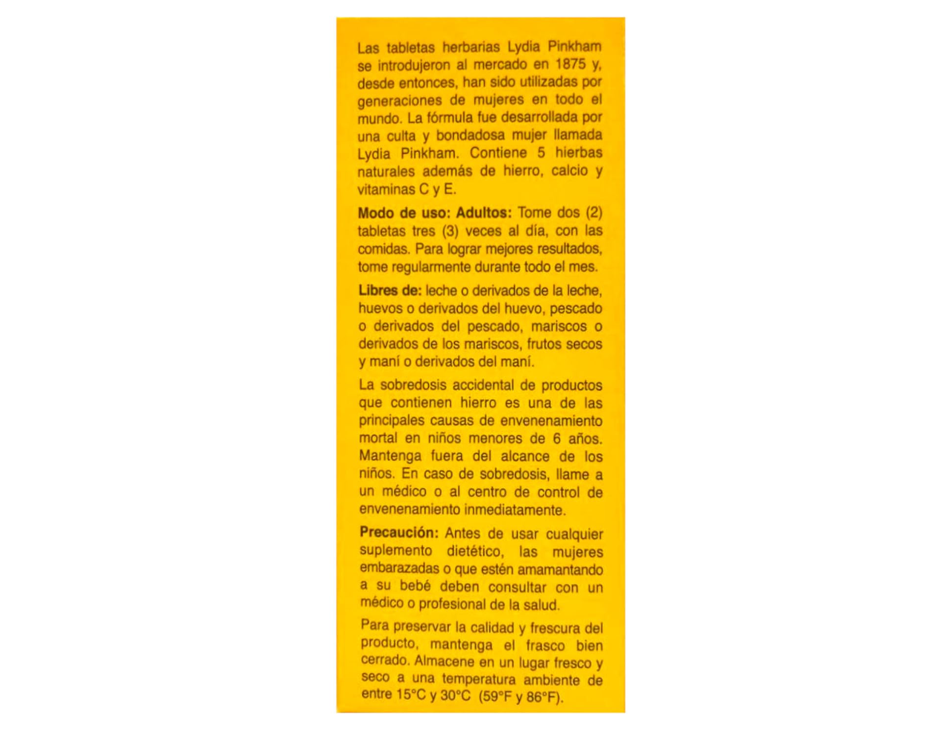 Lydia Pinkham pack sobre mesa de cocina señalando uso cotidiano y conveniencia