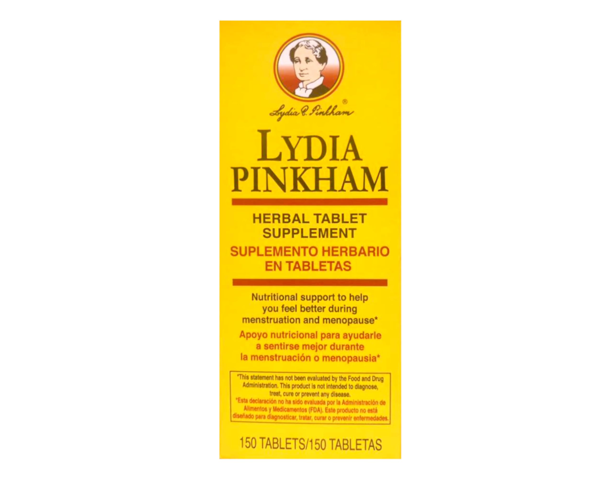 Lydia Pinkham primer plano de tabletas y textura para apreciar la presentación