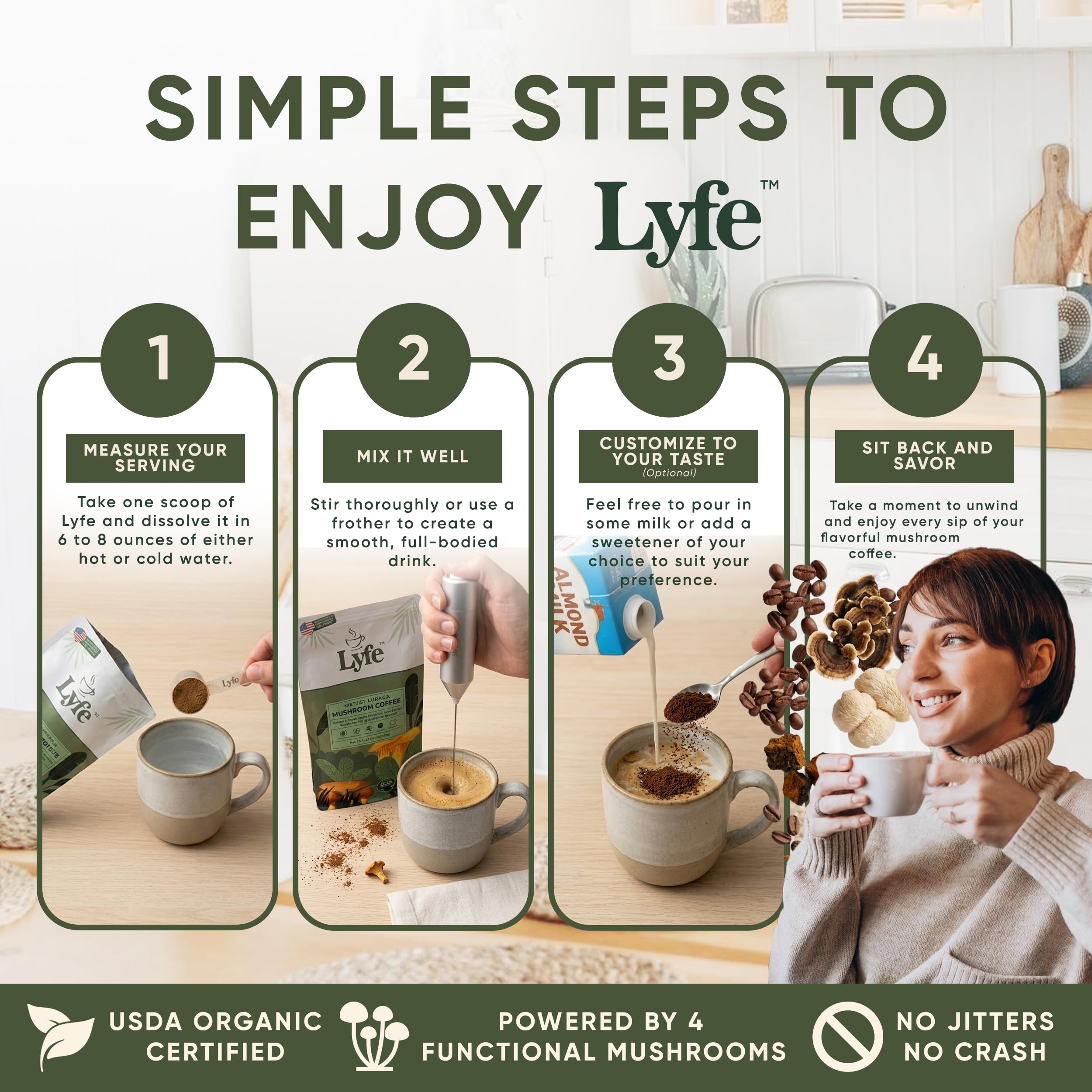 LYFE producto en oficina junto a portátil para rutinas diarias eficientes