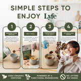 LYFE producto en oficina junto a portátil para rutinas diarias eficientes