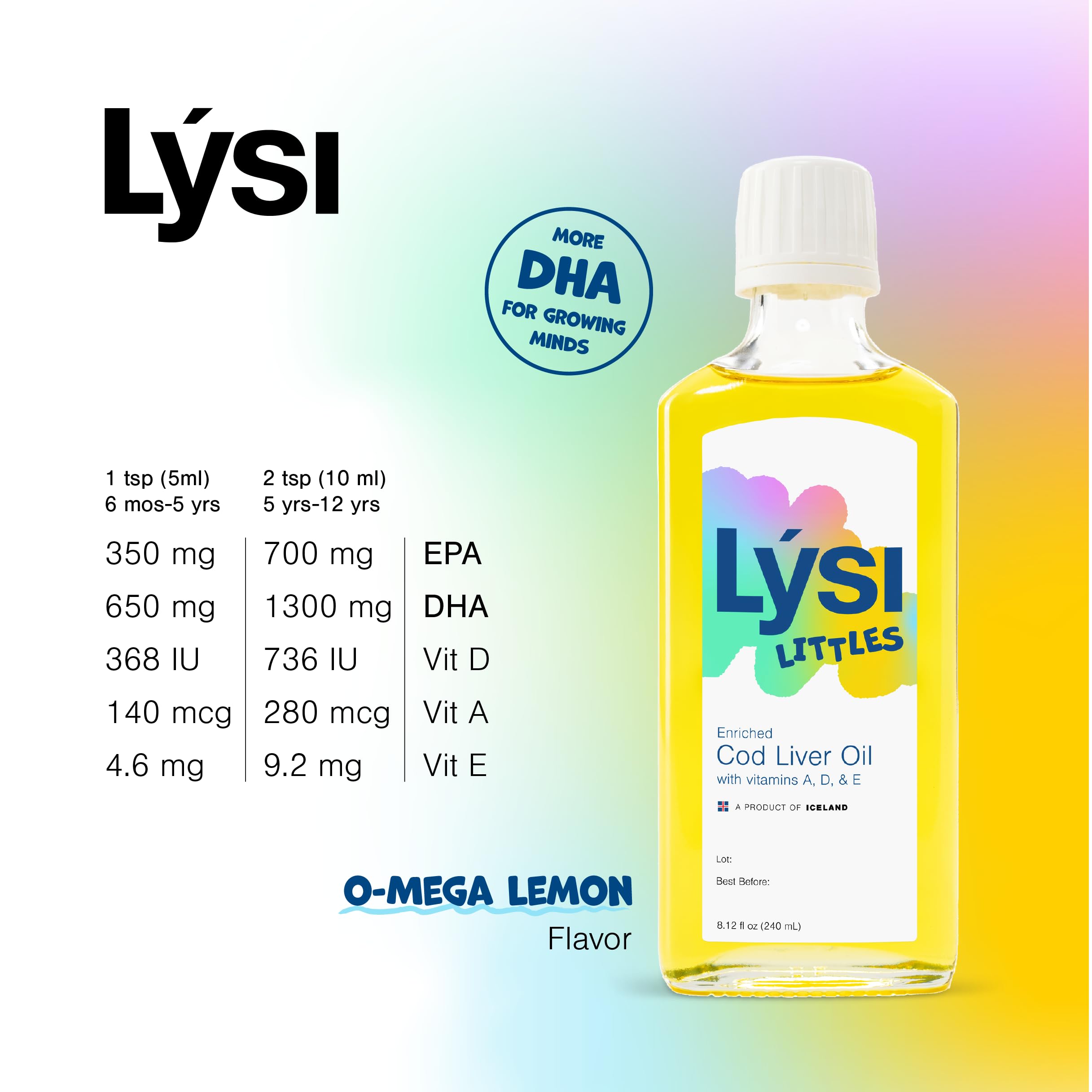 LYSI Littles botella abierta lista para servir con tapón visible