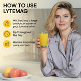 LyteLine LYTEmag mezclado en botella de agua para uso diario práctico