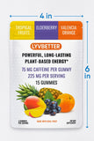 LYVBETTER cajas abiertas mostrando Tropical, Valencia y Elderberry