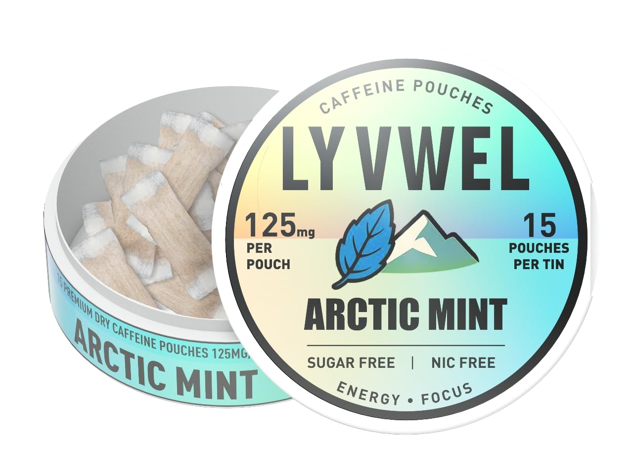 LyvWel etiqueta con información para revisar cafeína y ingredientes