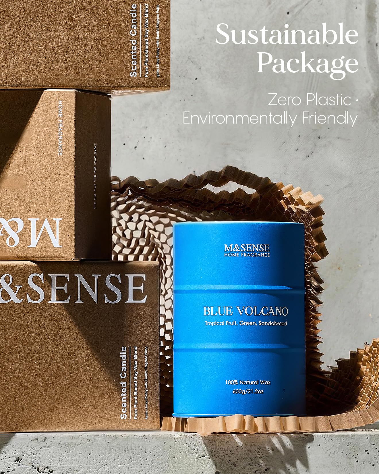 M&SENSE lata reutilizada como almacenamiento tras uso de vela