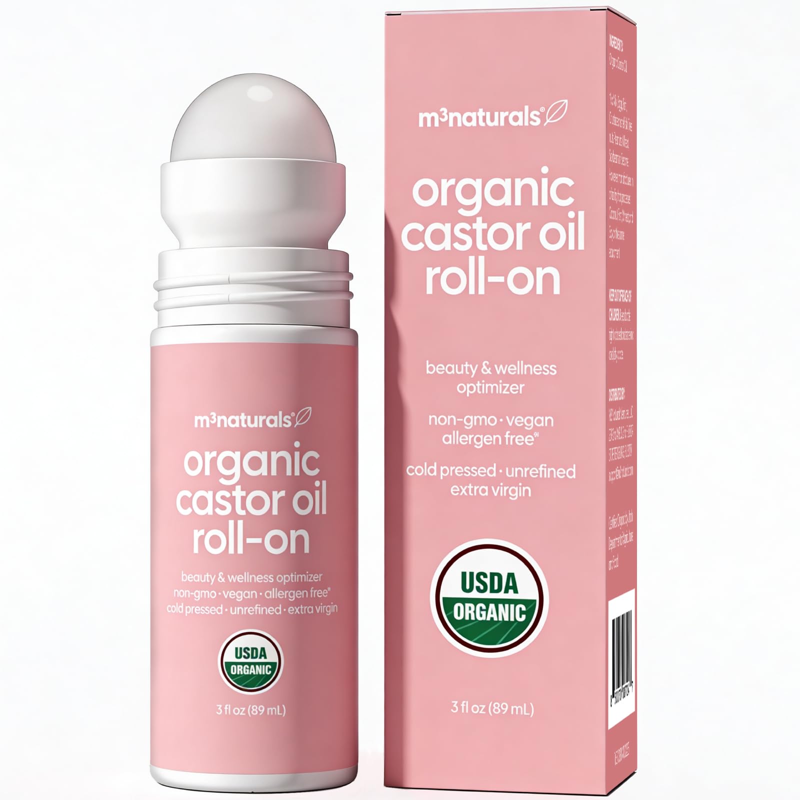 M3 Naturals roll-on frente, packaging práctico y portable