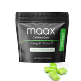 Detalle de la textura y brillo del chicle Maax con sabor spearmint, sensación fresca