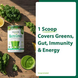 MacroLife Naturals batido verde preparado mostrando fácil disolución