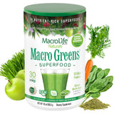 MacroLife Naturals envase frontal mostrando el producto y beneficios
