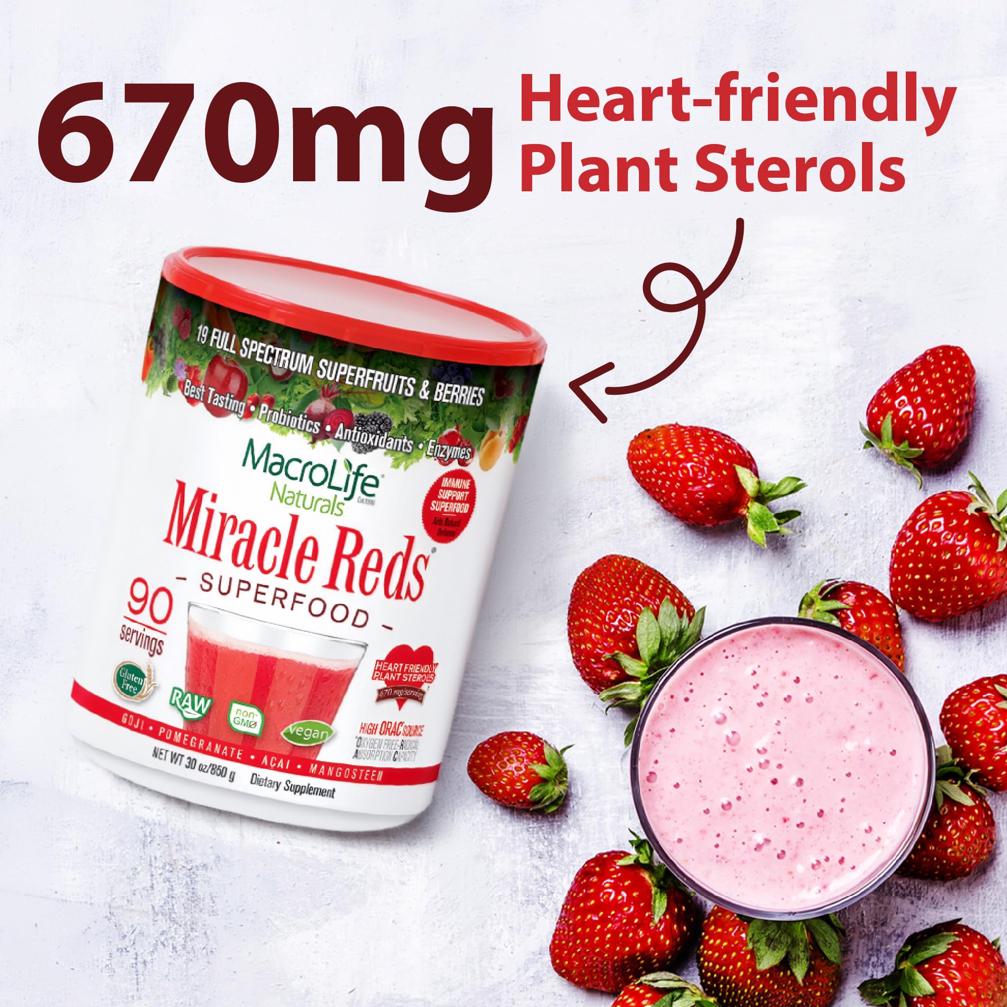 MacroLife Naturals polvo mezclado en batido favorece recuperación y sabor