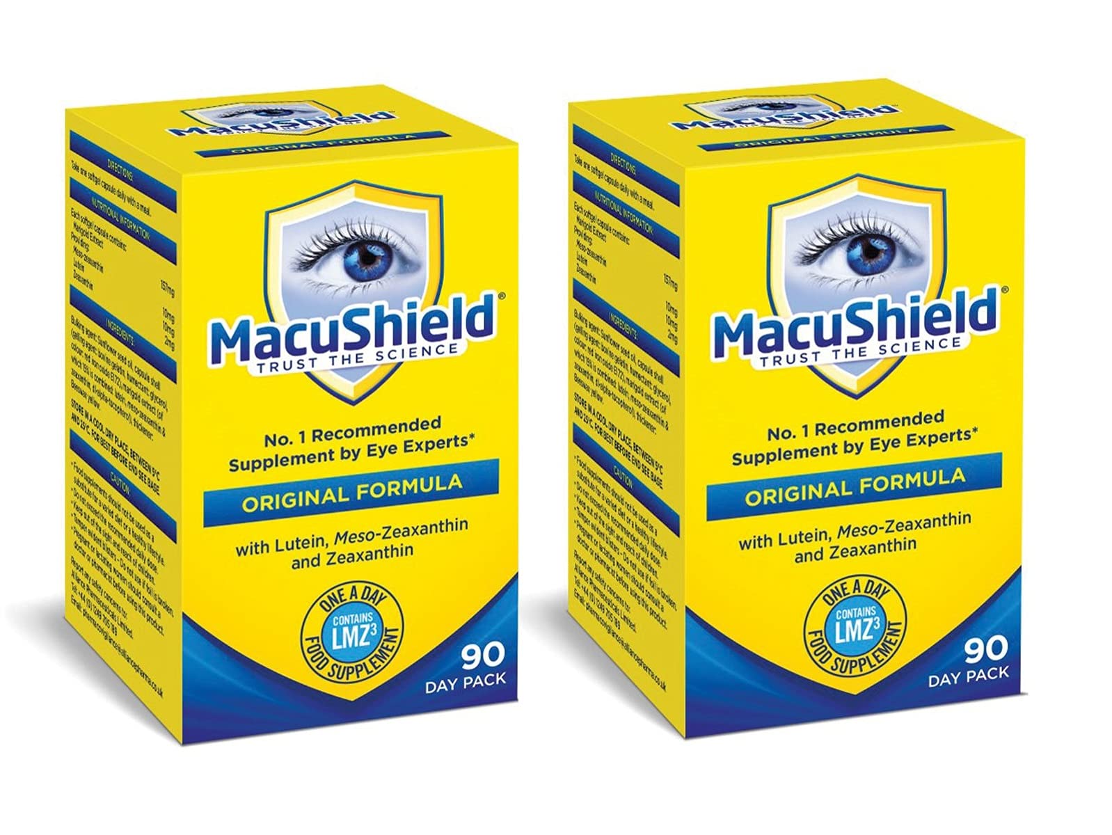 MacuShield frontal del envase mostrando presentación y beneficio práctico