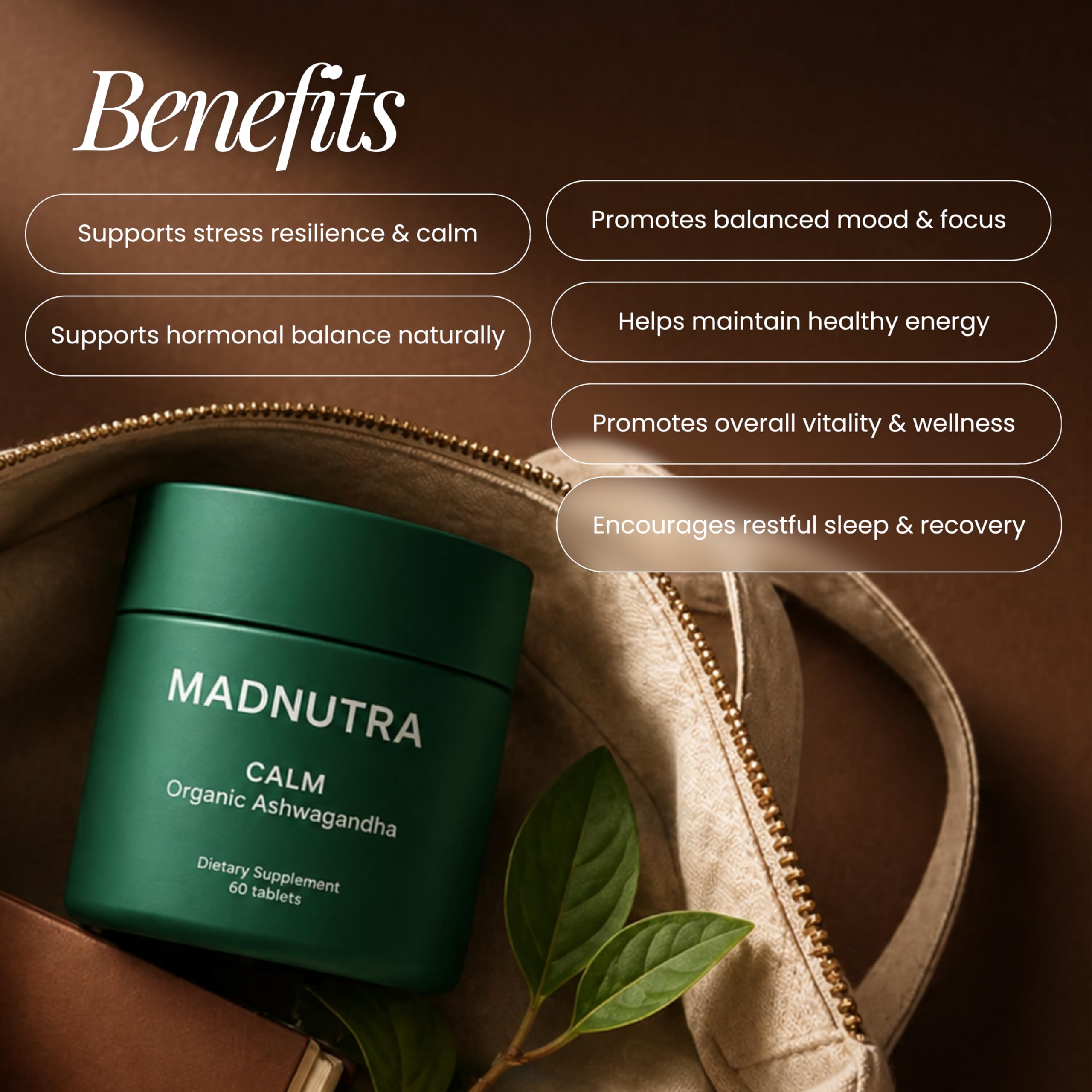 MadNutra Ashwagandha primer plano de textura de raíz orgánica natural