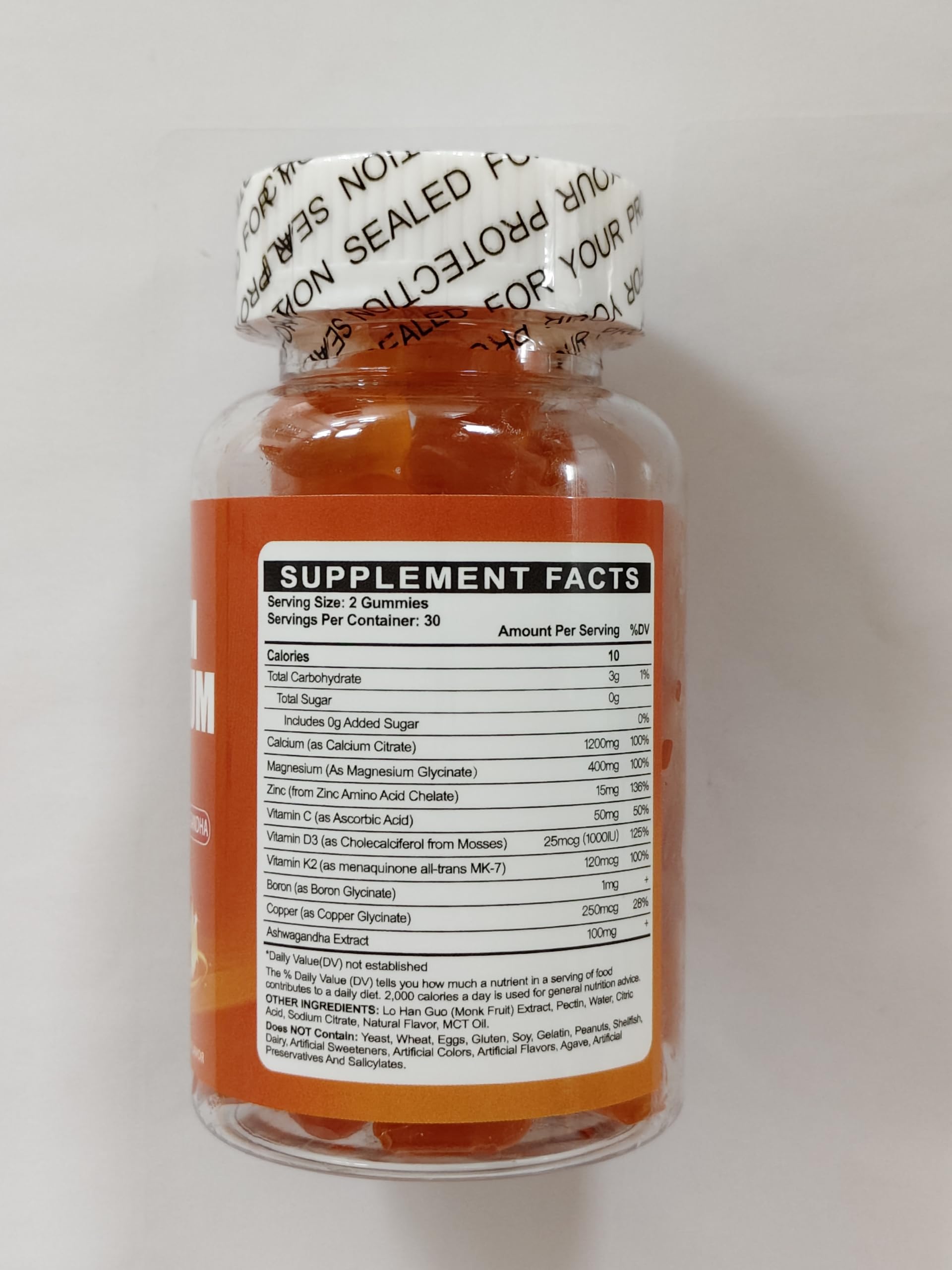 Maennyliy etiqueta con lista de ingredientes y formas minerales