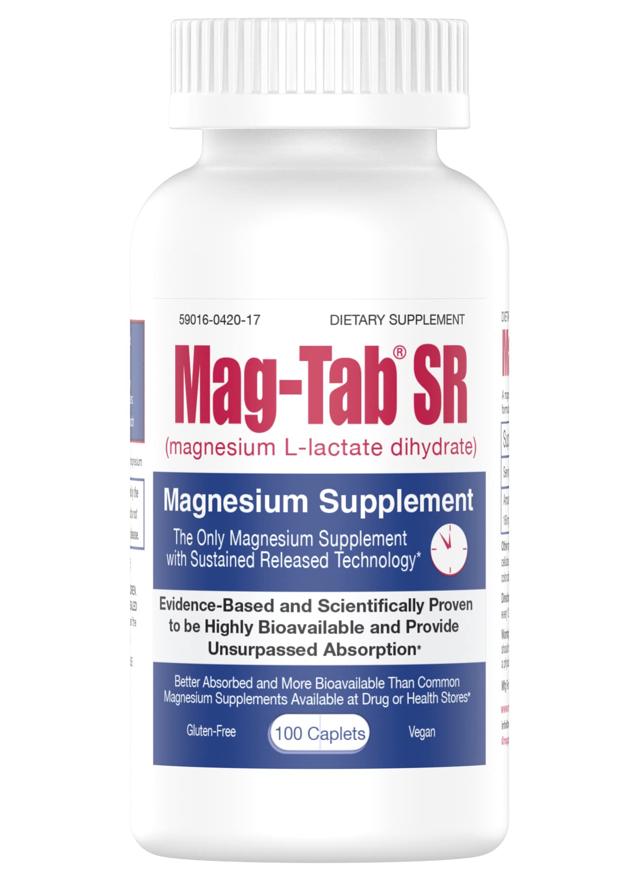 MAG-TAB SR frasco frontal mostrando el envase y conveniencia