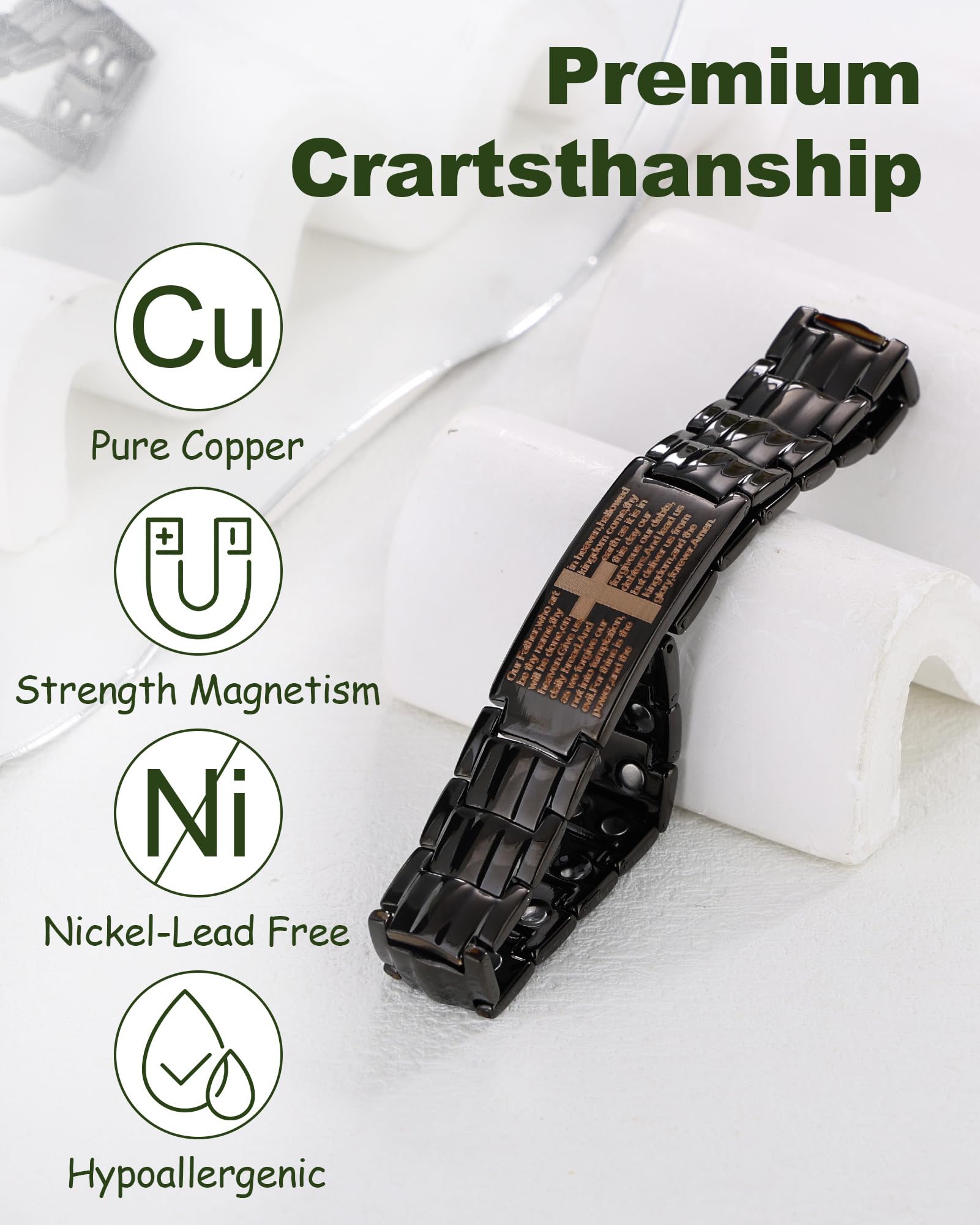 MagEnergy cruz de cobre detalle que añade estilo masculino y sobriedad