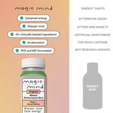 Magic Mind detalle de etiqueta con información de dosis y garantías