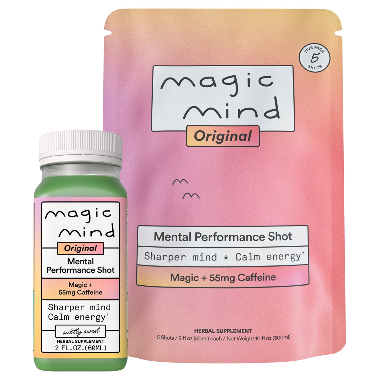 Magic Mind frente del envase mostrando diseño y beneficios claros