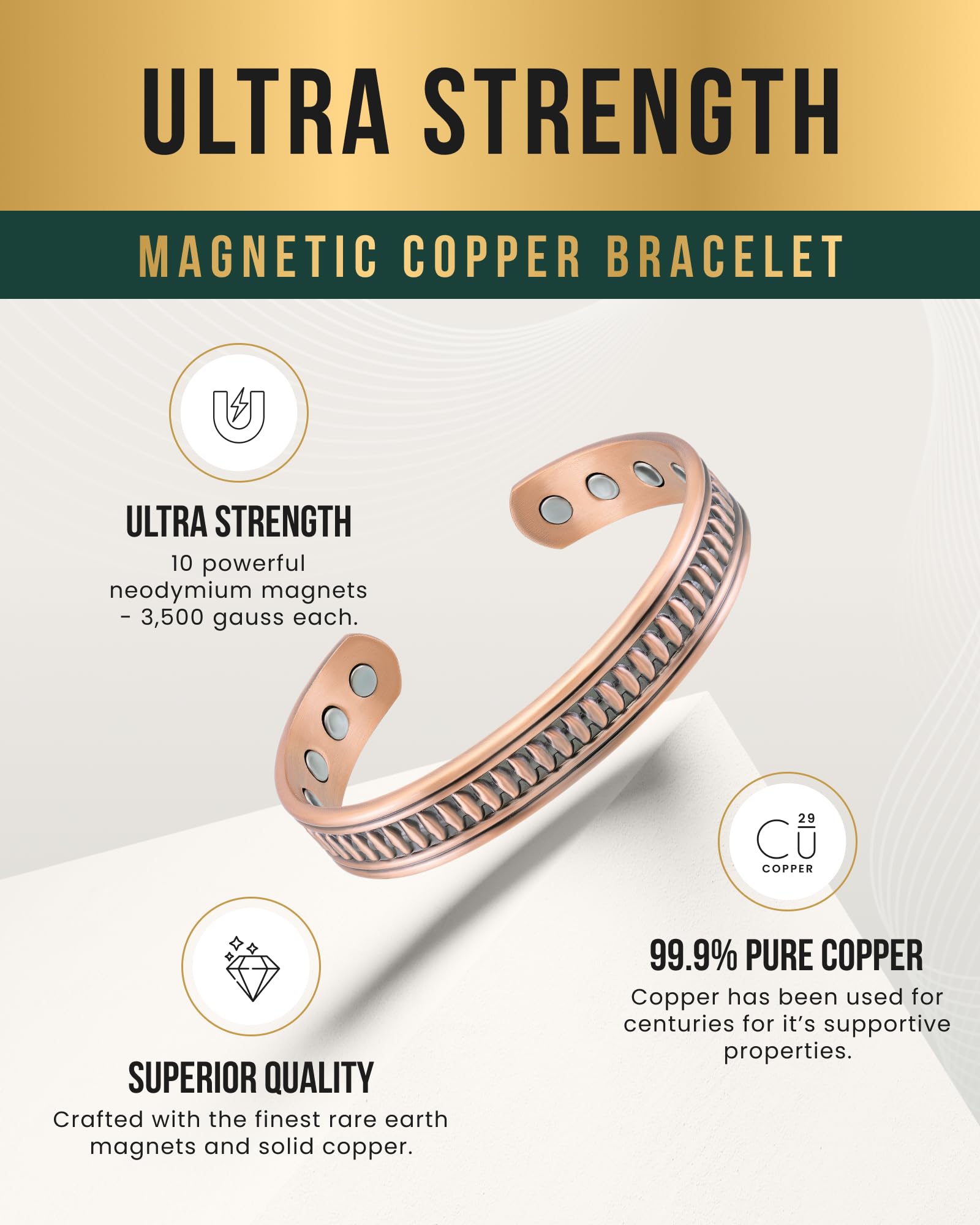 MagnetRX brazalete ajustado en muñeca demostrando ajuste cómodo y seguro