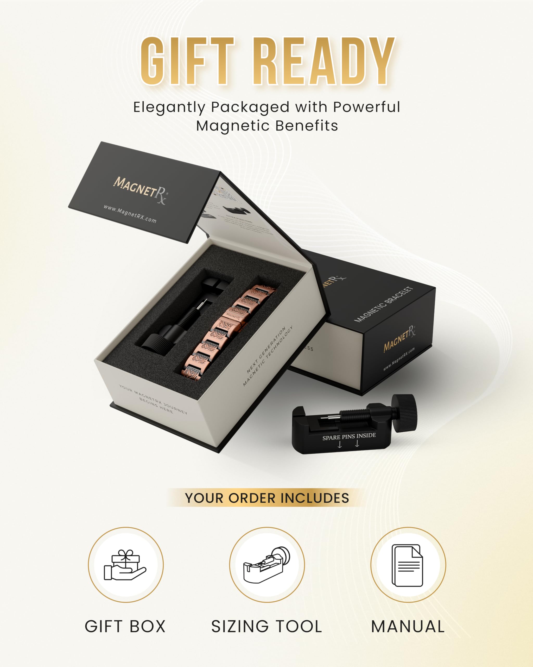 MagnetRX caja de regalo elegante lista para obsequiar con presentación premium