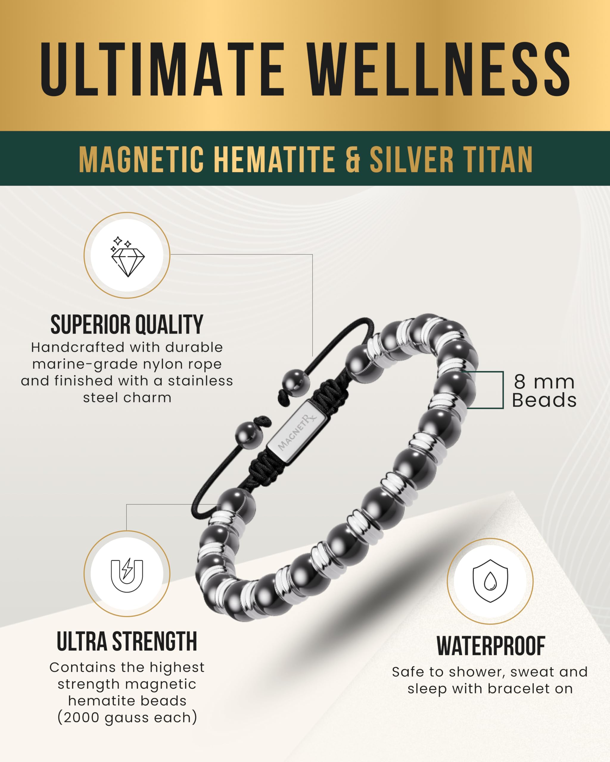 MagnetRX charm de acero inoxidable asegurando durabilidad y estilo refinado
