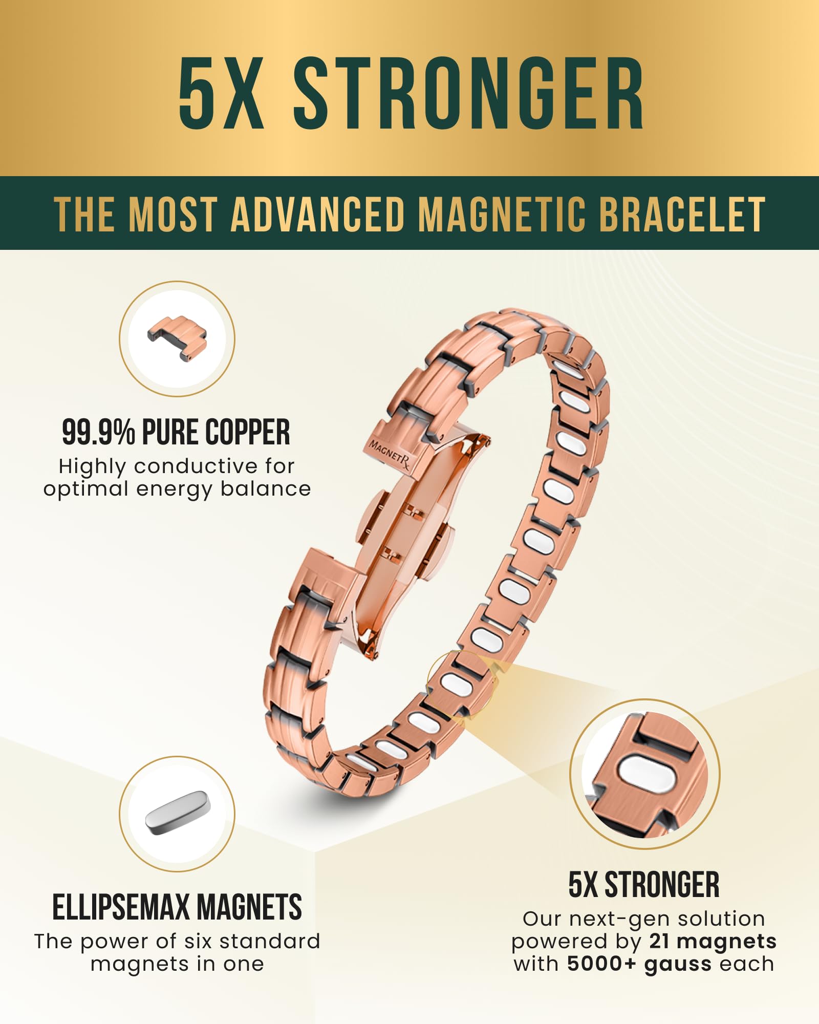 Primer plano de imanes MagnetRX EllipseMAX incrustados que resaltan potencia magnética