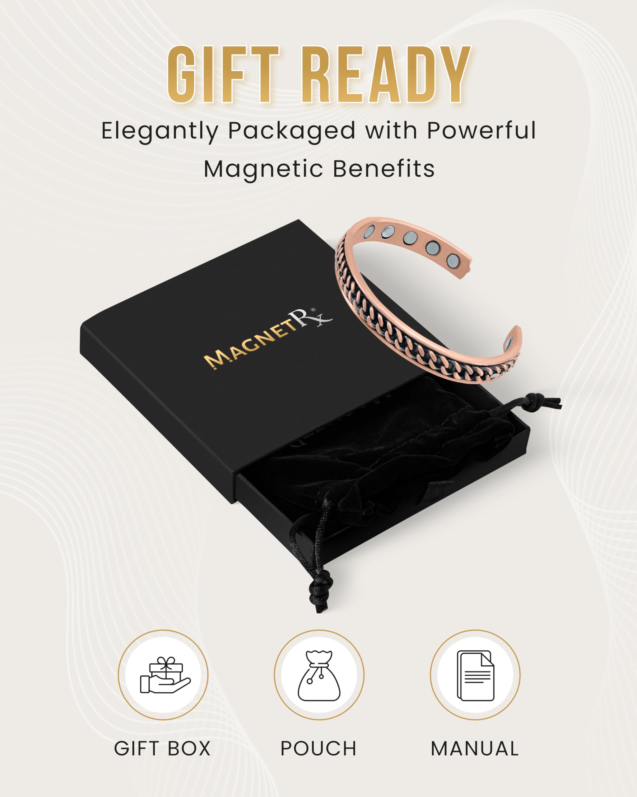 MagnetRX entorno lifestyle pulsera puesta con ropa casual para uso diario estiloso
