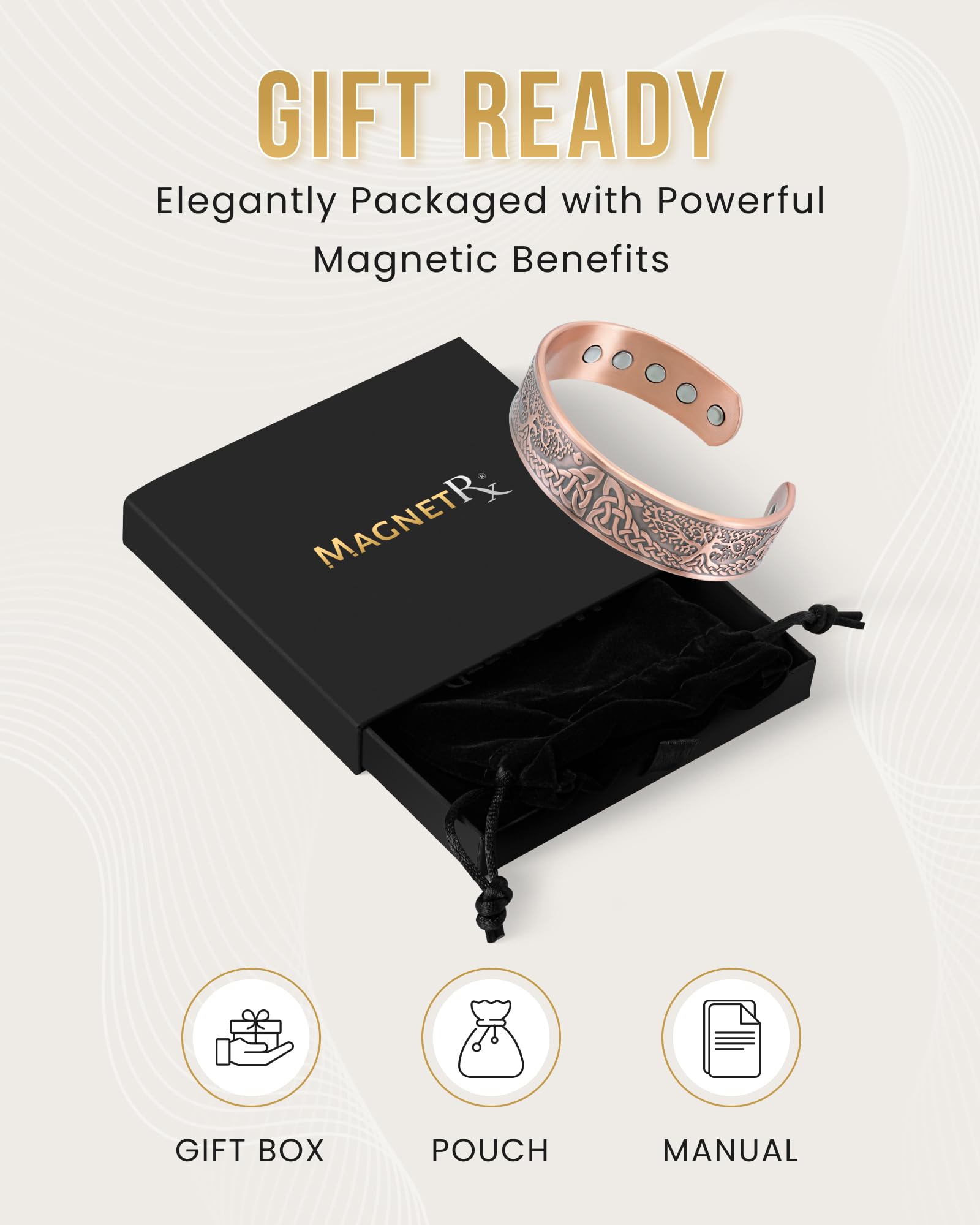 MagnetRX manual y etiqueta con instrucciones claras