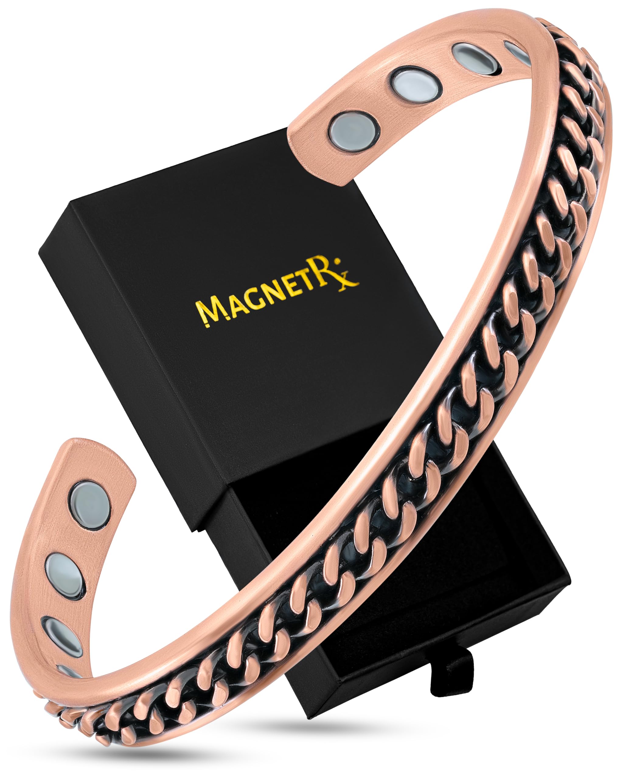 MagnetRX frente empaquetado mostrando caja de regalo y beneficio presentación elegante