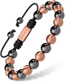 MagnetRX vista frontal de la pulsera de cobre y hematita mostrando estética y durabilidad