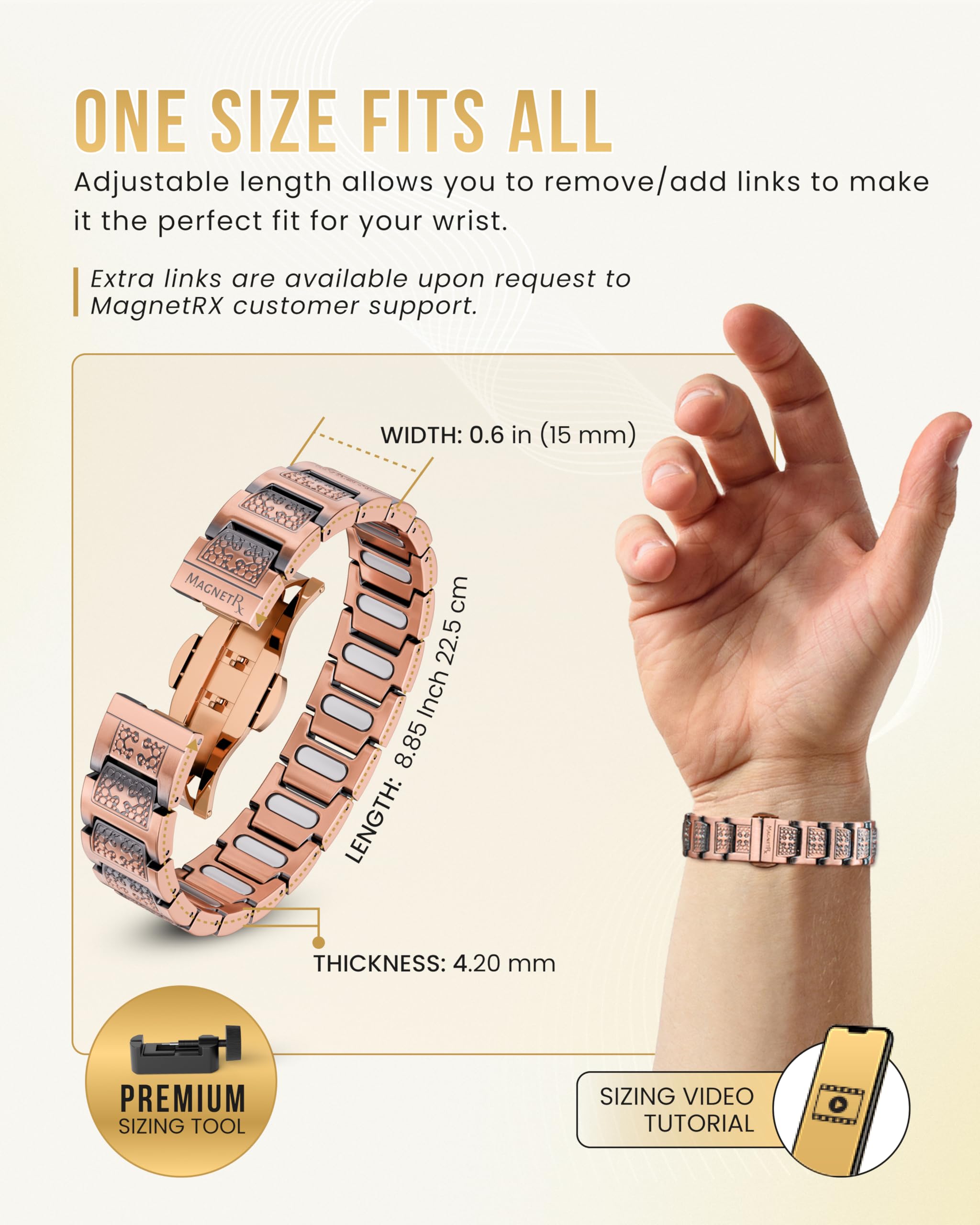 MagnetRX pulsera puesta en hombre mostrando estilo cotidiano y versatilidad