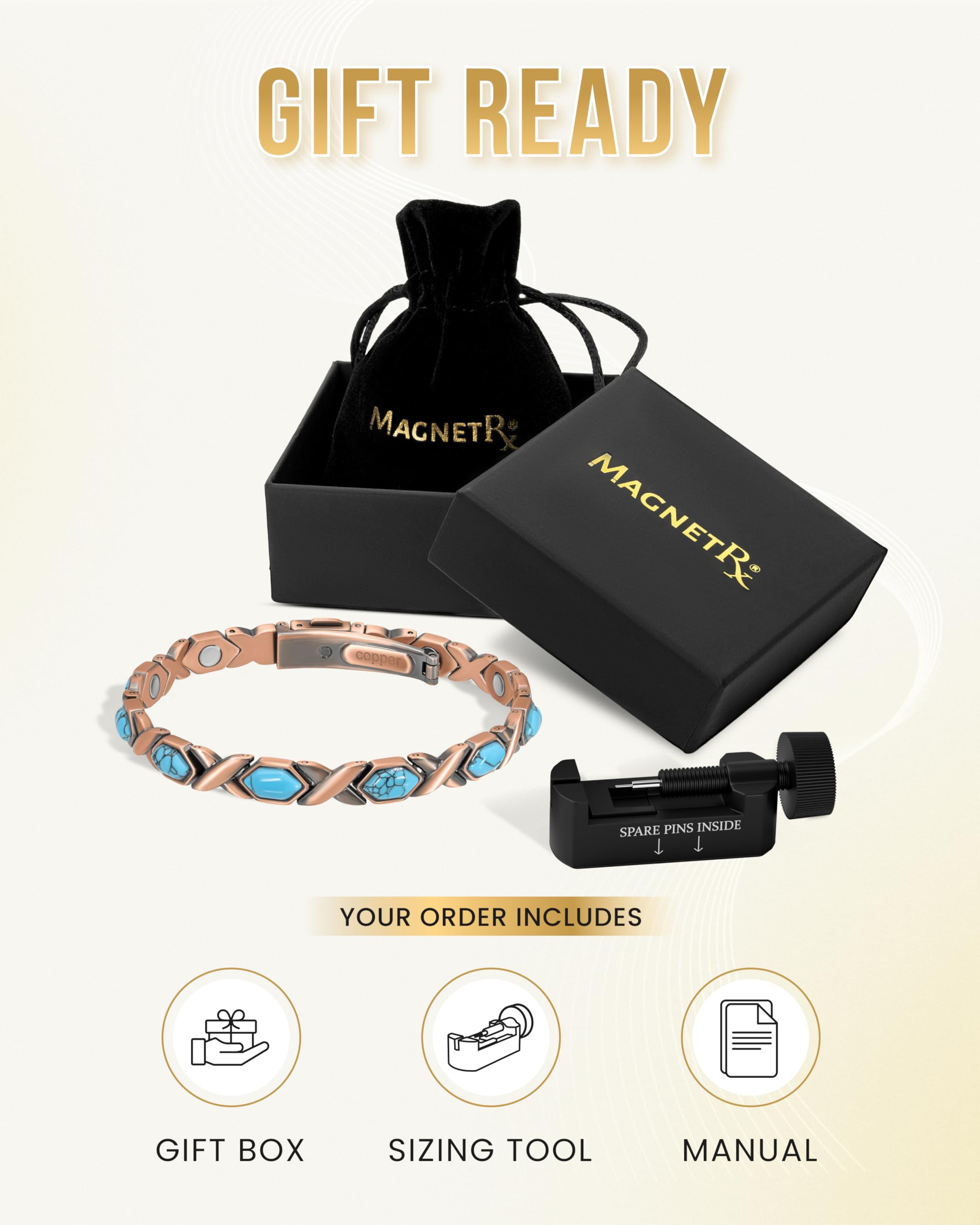 MagnetRX caja y bolsa de terciopelo listos para regalo elegante