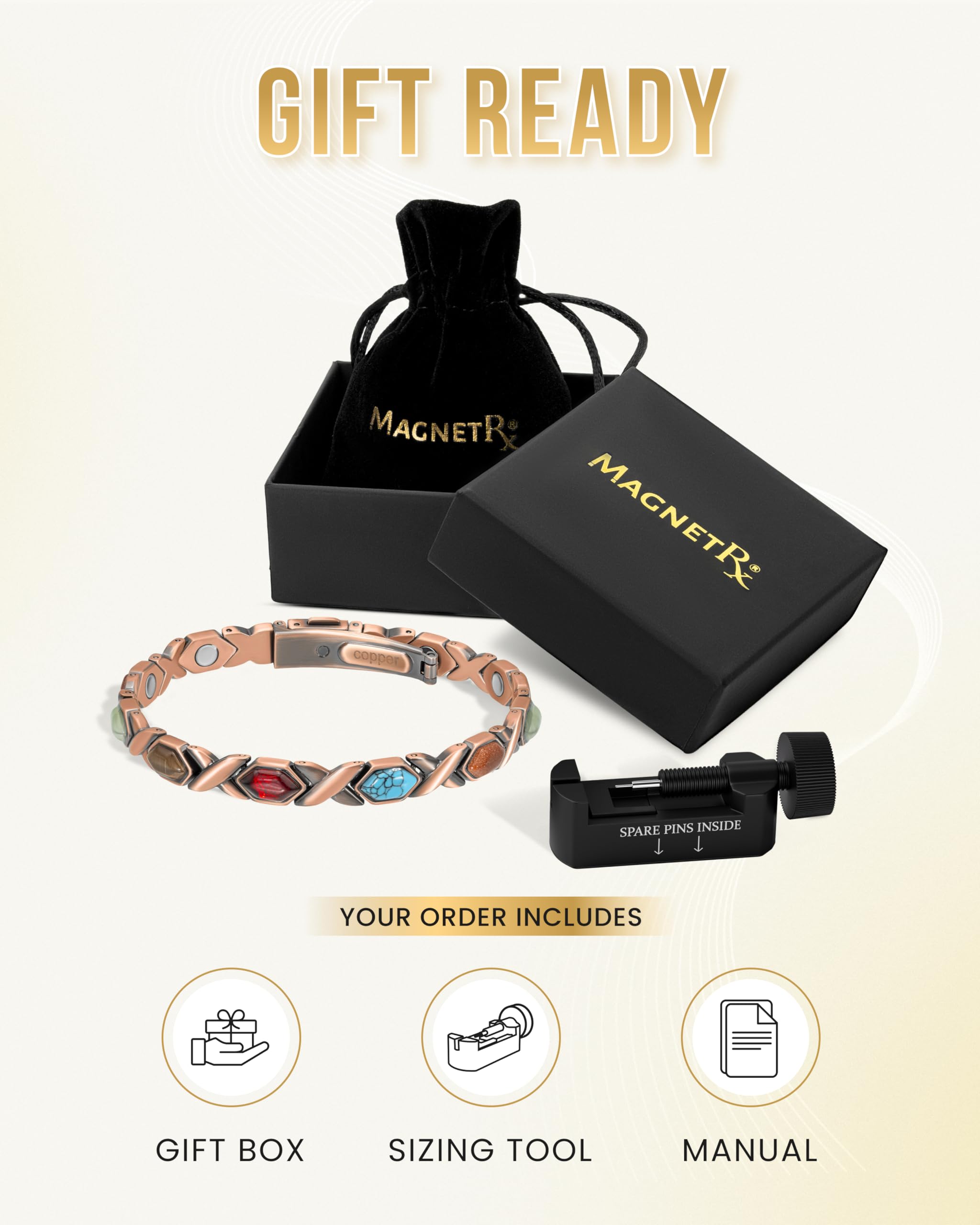 MagnetRX caja y bolsa de terciopelo listos para regalo