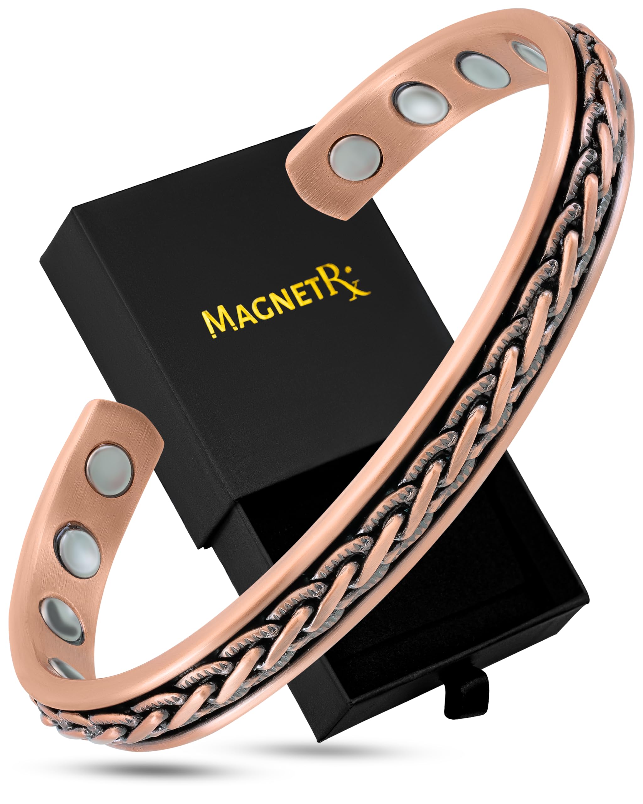 MagnetRX pulsera de cobre frente elegante y ajuste visible