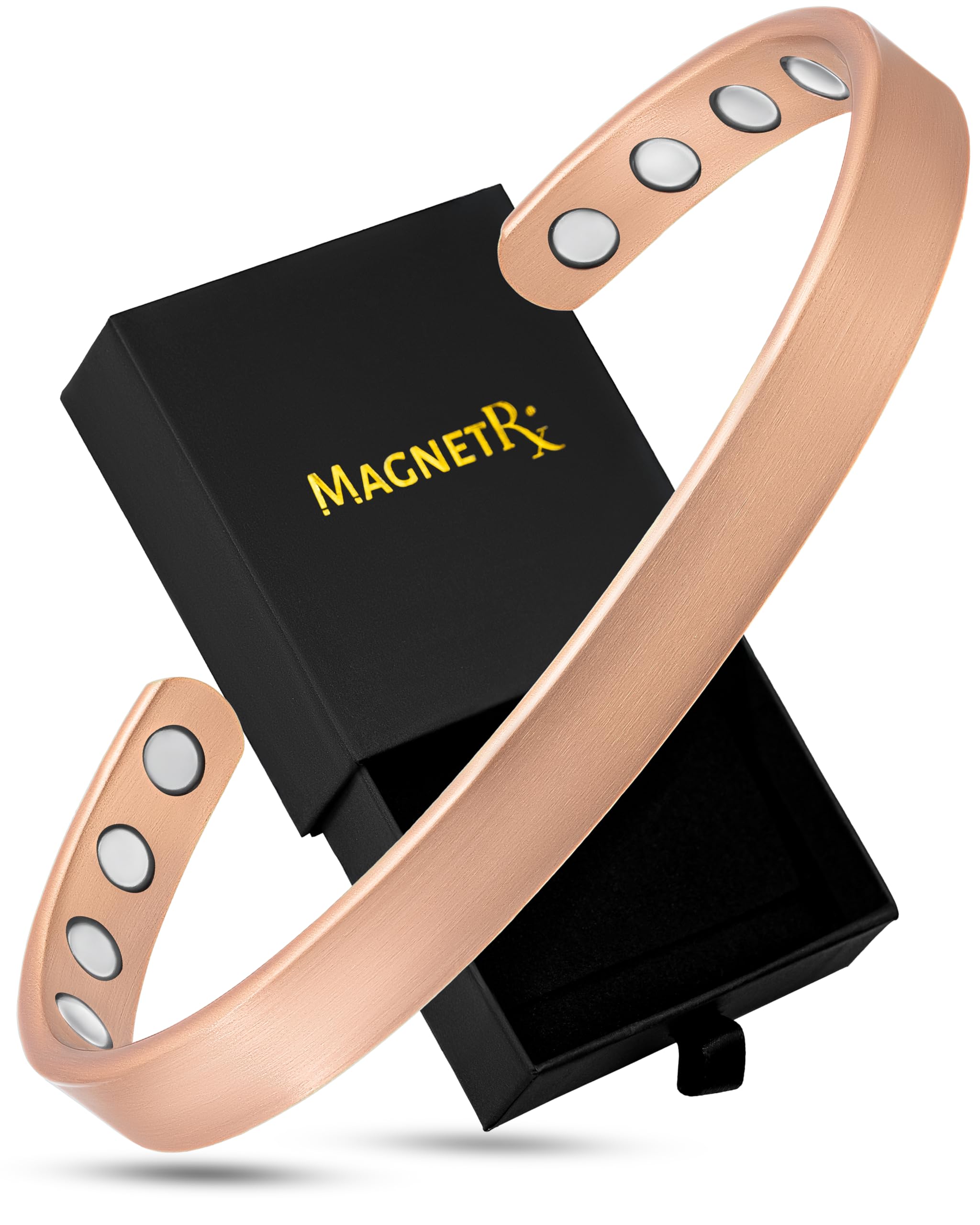 MagnetRX pulsera frontal mostrando diseño elegante y acabado cepillado