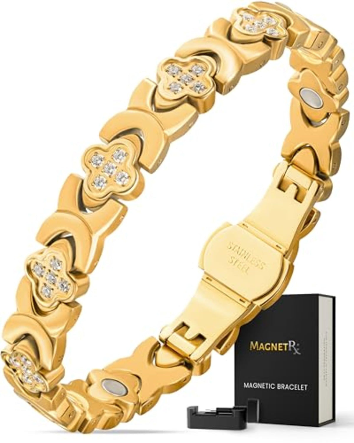 MagnetRX pulsera frente empaquetada mostrando presentación y regalo