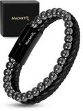 MagnetRX pulsera frontal mostrando cuentas y cierre, aspecto elegante