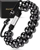 MagnetRX pulsera frontal mostrando cuentas de hematita y elegancia