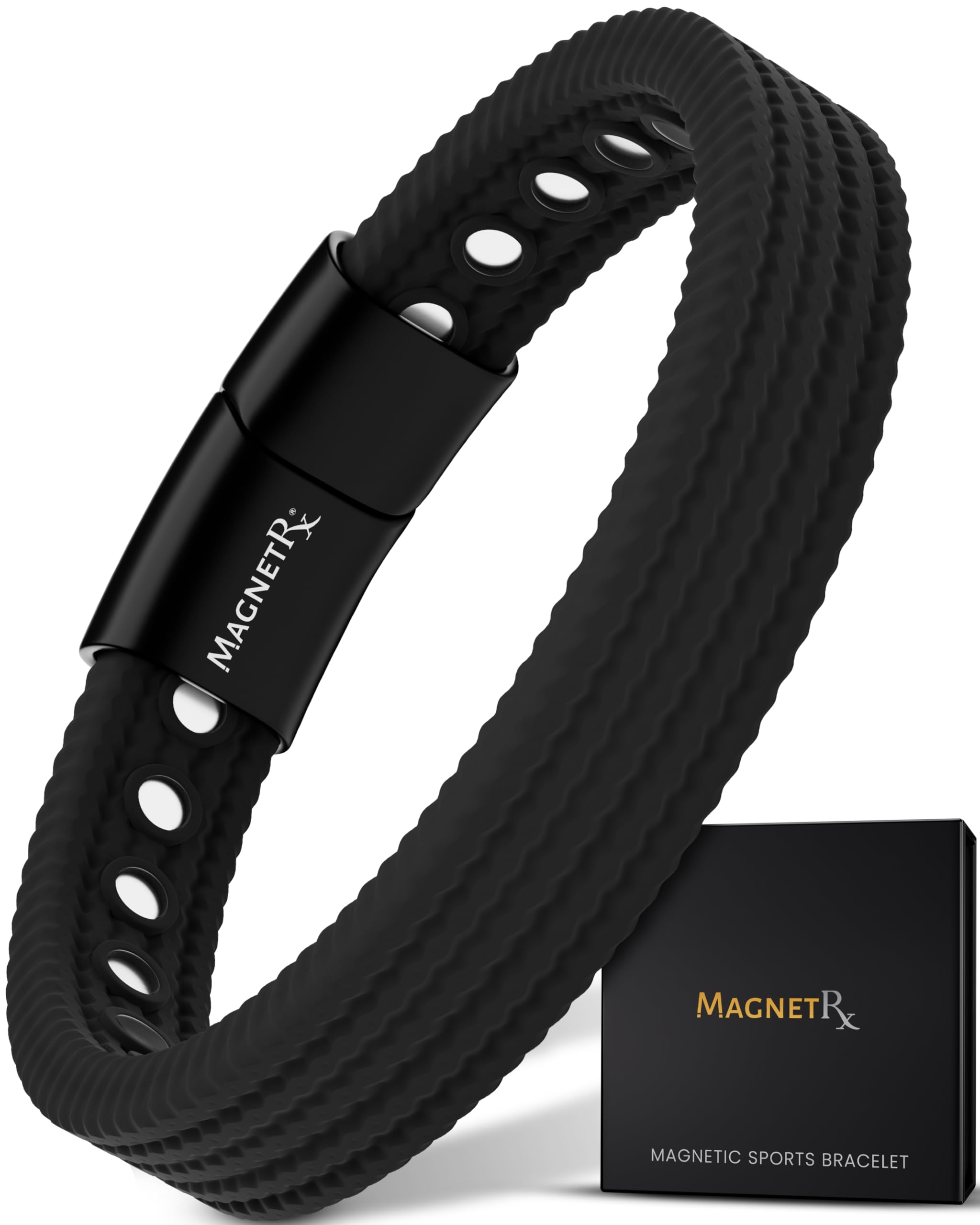 MagnetRX pulsera frontal mostrando diseño elegante y robusto