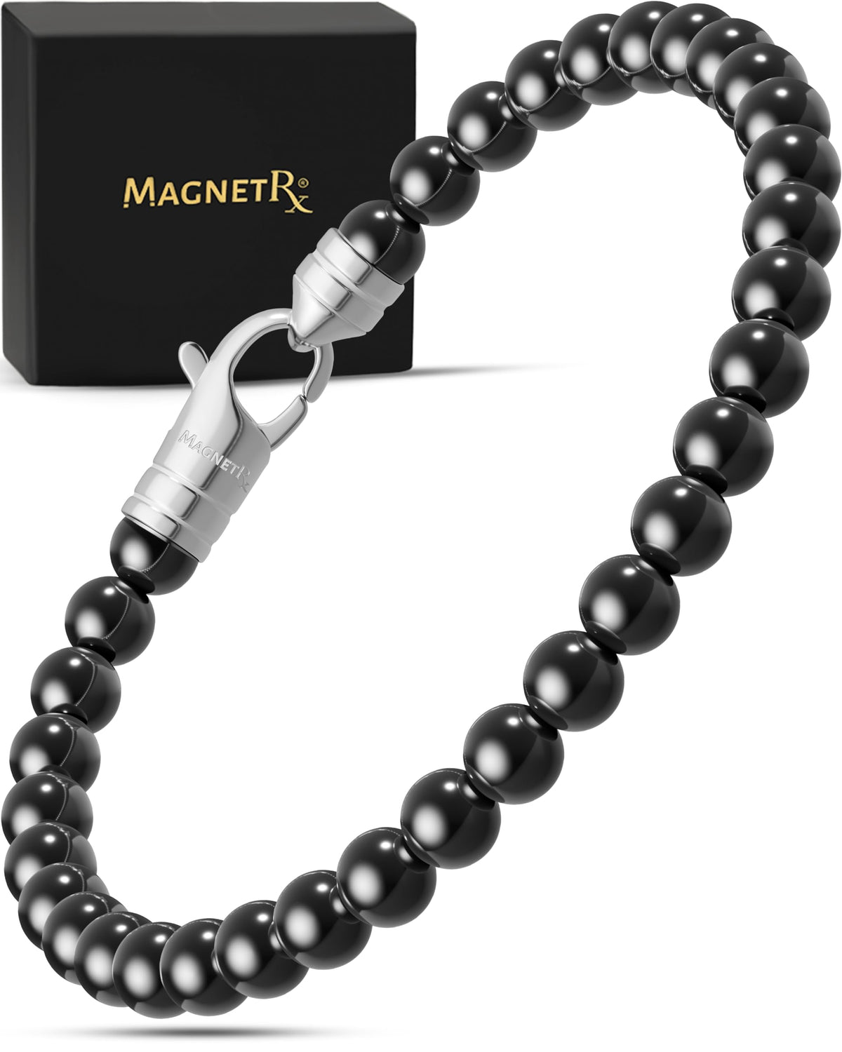 MagnetRX pulsera frontal mostrando diseño elegante y fuerza magnética